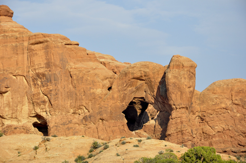 a window in a cave